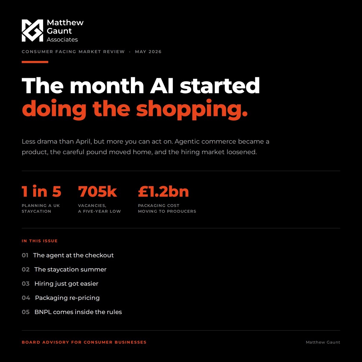 The month AI started doing the shopping - Consumer Facing Market Review, May 2026
